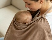 Augesak - chusta do karmienia piersią z muślinu, wielbłądzia – zdjęcie 5