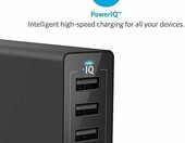 Anker PowerPort 6 – ładowarka sieciowa 60 W, 6 portów USB, czarna – zdjęcie 2