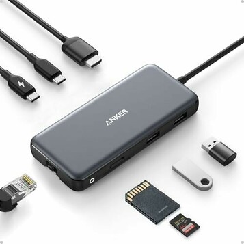 Hub USB-C 8w1 Anker 555 PowerExpand, stan: nowy