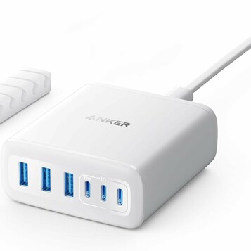 Anker stacja ładująca 6 portów 112 W – 3× USB-C, 3× USB-A, biała