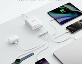 Anker stacja ładująca 6 portów 112 W – 3× USB-C, 3× USB-A, biała – zdjęcie 2