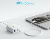 Anker stacja ładująca 6 portów 112 W – 3× USB-C, 3× USB-A, biała – zdjęcie 3