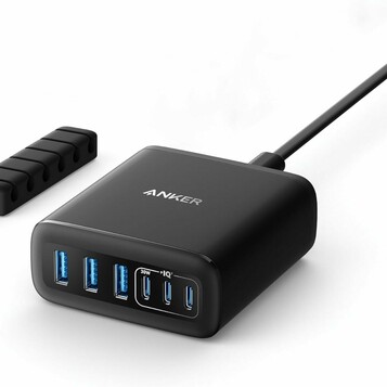 Anker stacja ładująca 6 portów 112 W – 3× USB-C, 3× USB-A, czarna