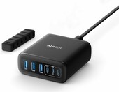 Anker stacja ładująca 6 portów 112 W – 3× USB-C, 3× USB-A, czarna – zdjęcie 1