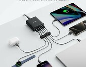 Anker stacja ładująca 6 portów 112 W – 3× USB-C, 3× USB-A, czarna – zdjęcie 2