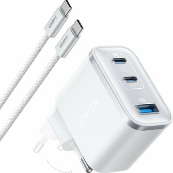 Anker Nano ładowarka sieciowa 70 W, 3 porty USB-C, biała