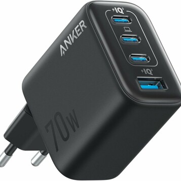 Anker Zolo ładowarka sieciowa 70 W – 3× USB-C + USB-A, czarna