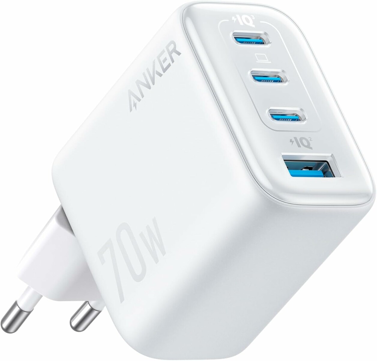 Anker Zolo ładowarka sieciowa 70 W – 3× USB-C + USB-A, biała