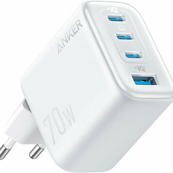 Anker Zolo ładowarka sieciowa 70 W – 3× USB-C + USB-A, biała
