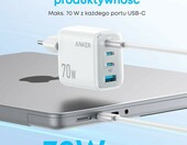 Anker Zolo ładowarka sieciowa 70 W – 3× USB-C + USB-A, biała – zdjęcie 2