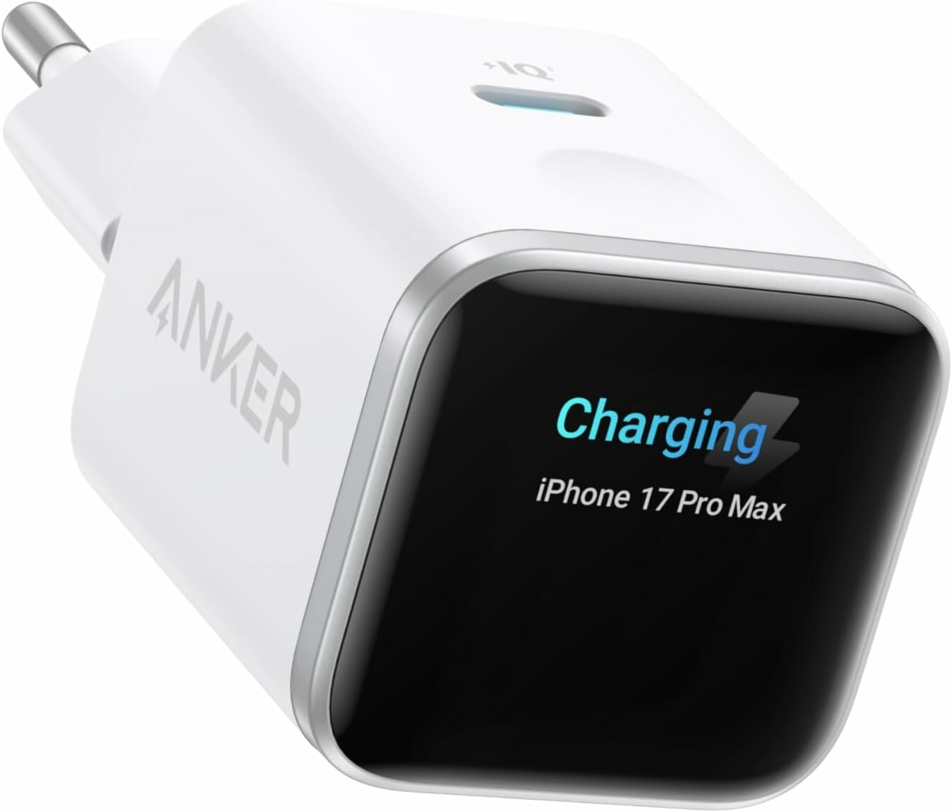 Anker Nano ładowarka USB-C 45 W GaN z wyświetlaczem, biała