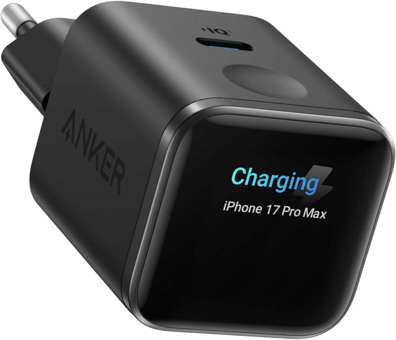 Anker Nano ładowarka USB-C 45 W GaN z wyświetlaczem, czarna