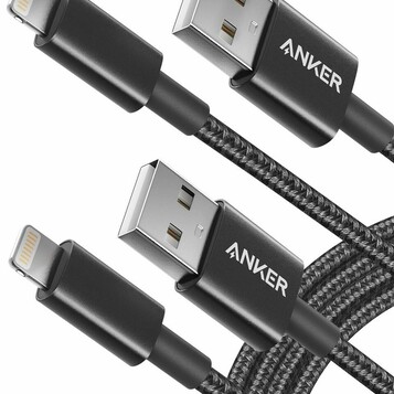 Anker kabel USB-A Lightning 2 szt. 1,8 m, nylon, MFi, czarny