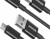 Anker kabel USB-A Lightning 2 szt. 1 m, nylon, MFi, czarny – zdjęcie 1