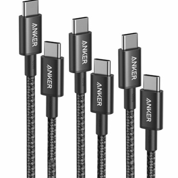 Anker 333 zestaw 3 kabli USB-C 100 W, 1 m + 1,8 m + 3 m, czarny