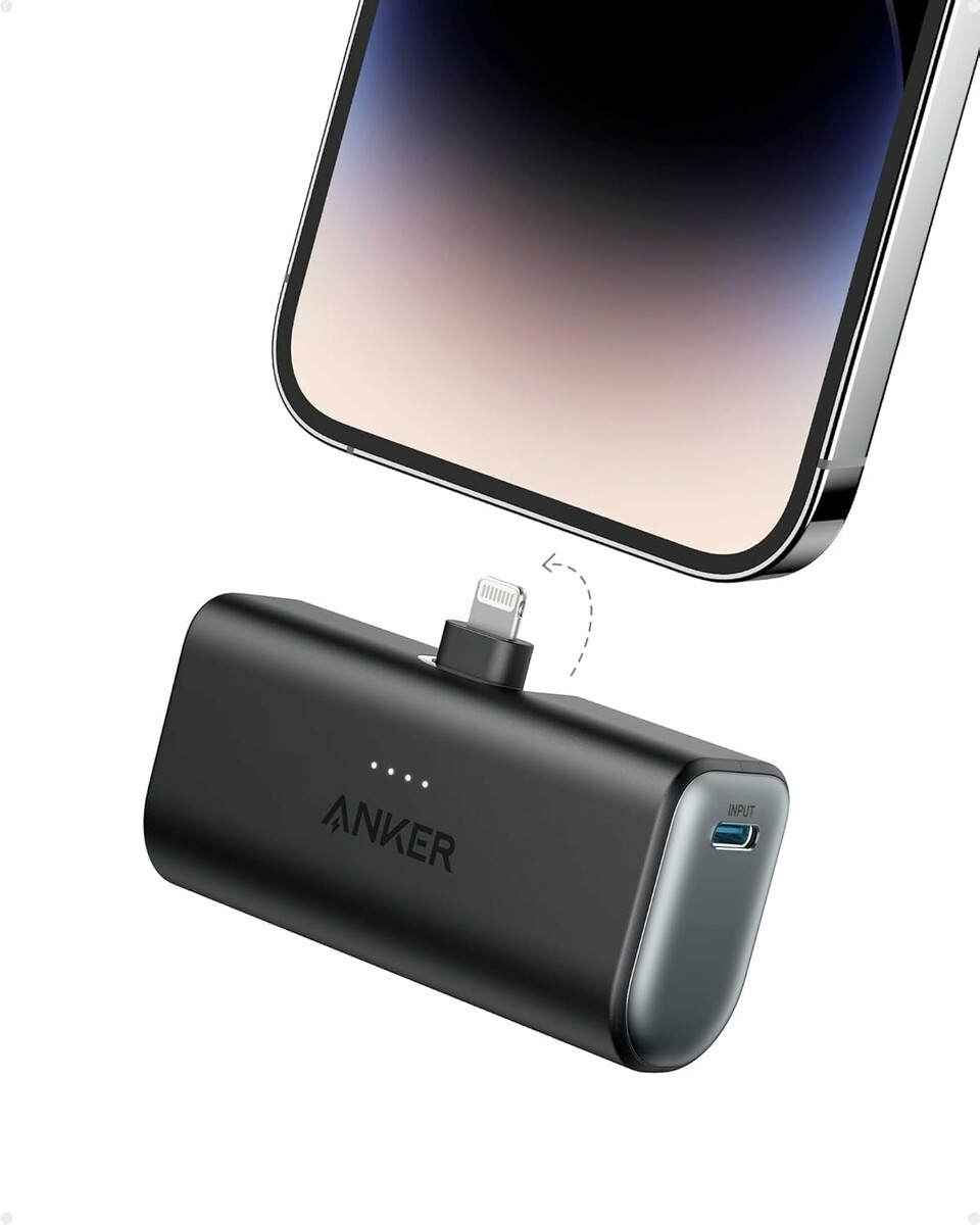Anker 621 powerbank 5000 mAh z wtyczką Lightning, 12 W, czarny