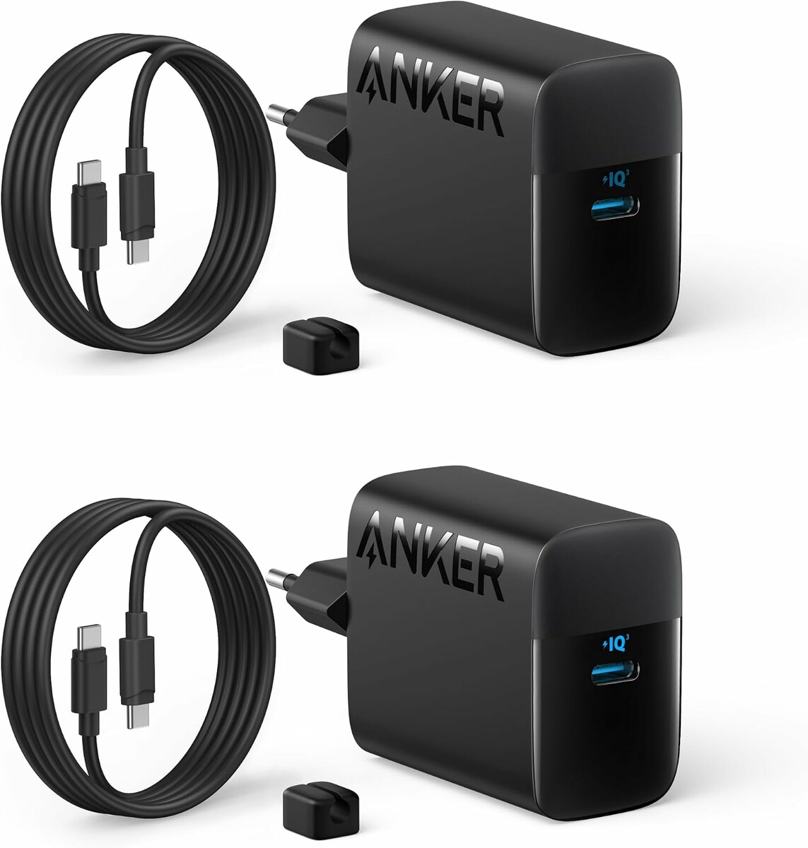 Anker zestaw 2x ładowarka USB-C 45 W + kabel 1,5 m, czarna