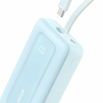 Anker Zolo powerbank 10000 mAh z kablem USB-C, 30 W, niebieski