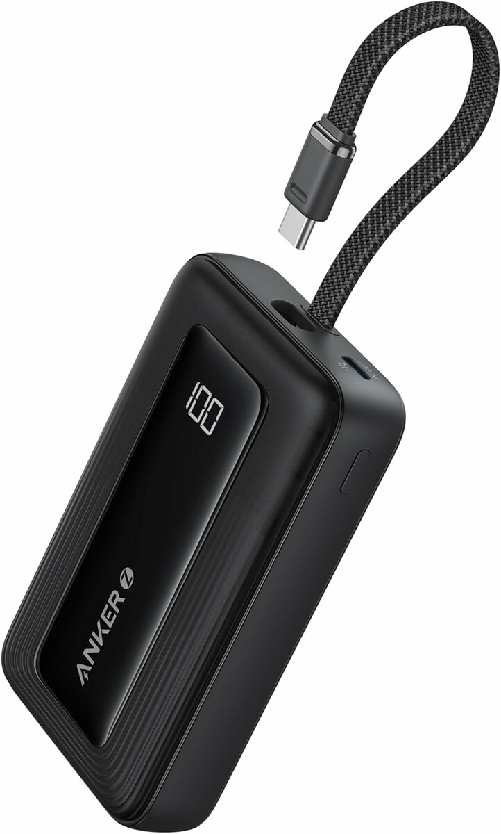 Anker Zolo powerbank 10000 mAh z kablem USB-C, 30 W, czarny