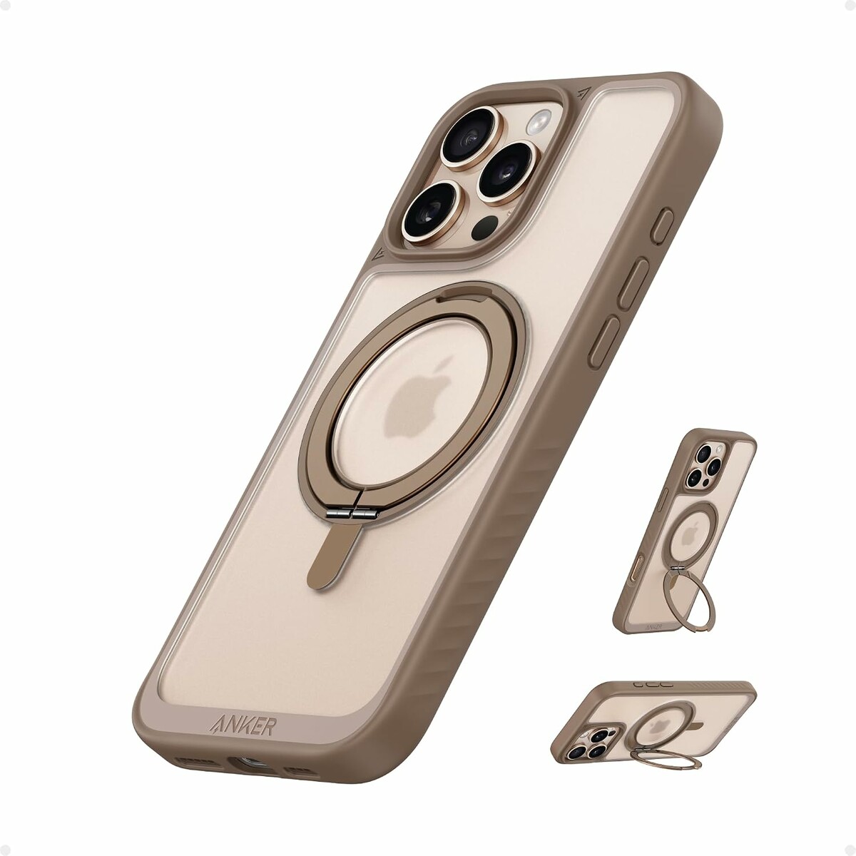 Anker Ultra etui iPhone 16 Pro, magnetyczne, uchwyt 360, różowe złoto