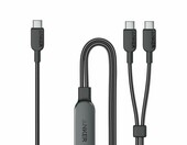 Anker kabel USB-C 2w1 140 W, rozdzielacz na dwa urządzenia, 1,8 m, czarny – zdjęcie 1