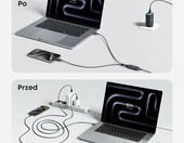 Anker kabel USB-C 2w1 140 W, rozdzielacz na dwa urządzenia, 1,8 m, czarny – zdjęcie 2