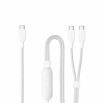 Anker kabel USB-C 2w1 140 W, rozdzielacz na dwa urządzenia, 1,2 m, biały