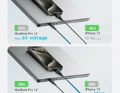 Anker kabel USB-C 2w1 140 W, rozdzielacz na dwa urządzenia, 1,2 m, biały – zdjęcie 3