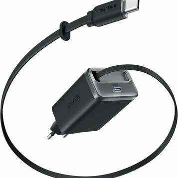 Anker Nano ładowarka USB-C 35 W z wysuwanym kablem InstaCord, czarna