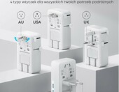 Anker Nano adapter podróżny 5w1, 4 porty USB, ponad 200 krajów, biały – zdjęcie 2