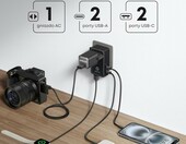 Anker Nano adapter podróżny 5w1, 4 porty USB, ponad 200 krajów, czarny – zdjęcie 3