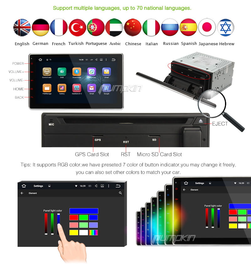 Radio samochodowe 10 cali USB SD nawigacja mapy uniwersalne