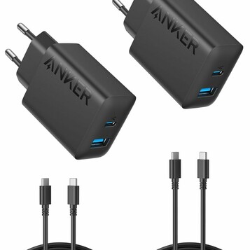 Anker zestaw 2x ładowarka USB-C 20 W + kabel 1,5 m, czarna