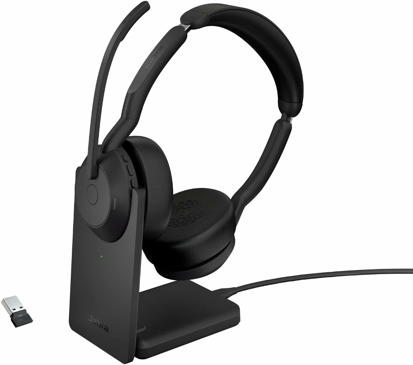 Jabra Evolve2 55 z podstawą ładującą – zestaw słuchawkowy Bluetooth ANC, czarny
