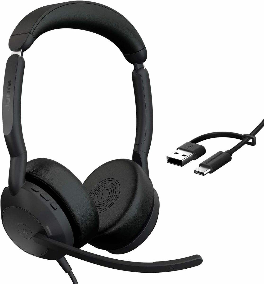 Jabra Evolve2 50 UC Stereo USB-C/A – przewodowy zestaw słuchawkowy, czarny