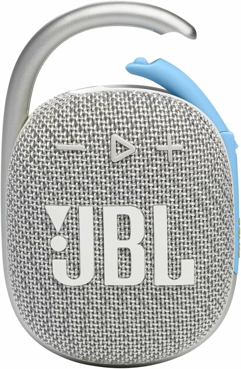 JBL Clip 4 Eco - przenośny głośnik Bluetooth z karabińczykiem, biały