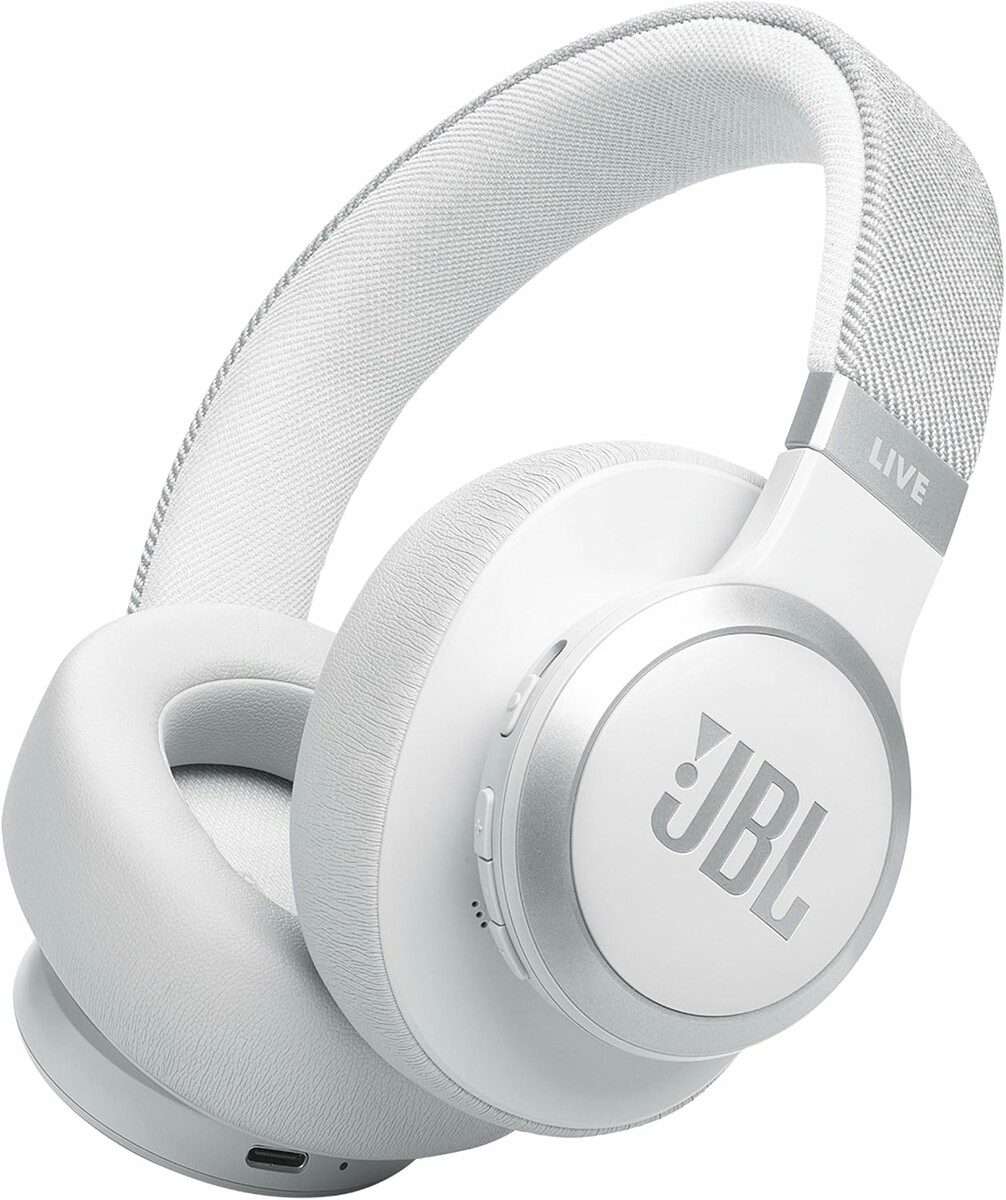 JBL Live 770 NC - bezprzewodowe słuchawki nauszne z ANC, białe