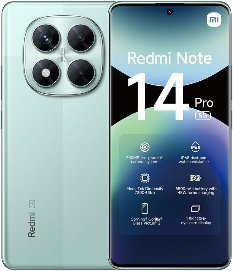 Xiaomi Redmi Note 14 Pro 5G 8/256 GB - smartfon, zielony