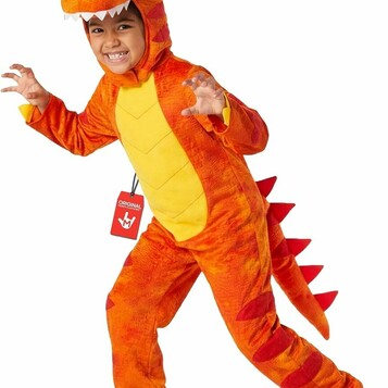 Morph Kostium Dinozaura T-Rex dla dziecka, pomarańczowy, kombinezon z kapturem