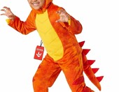 Morph Kostium Dinozaura T-Rex dla dziecka, pomarańczowy, kombinezon z kapturem – zdjęcie 1