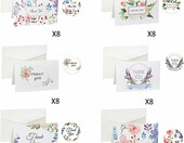 Kartki z podziękowaniami dla dzieci 48 szt. – zestaw z kopertami, kwiatowe – zdjęcie 2