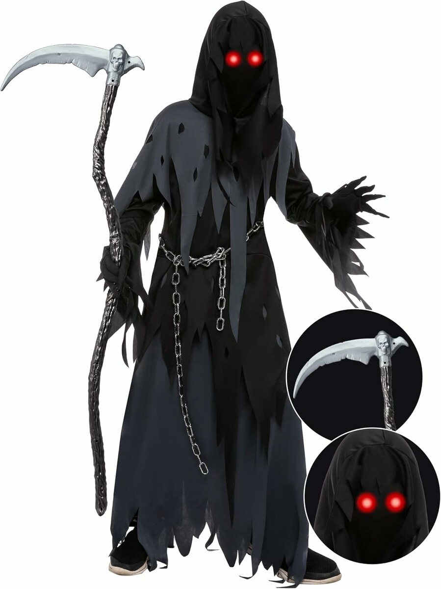 Spooktacular Creations Kostium Ponury Żniwiarz dla chłopca, 7 elementów