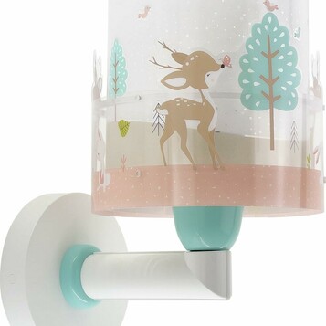 Kinkiet dziecięcy Dalber Loving Deer – lampa ścienna z sarenką, różowa