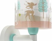Kinkiet dziecięcy Dalber Loving Deer – lampa ścienna z sarenką, różowa – zdjęcie 1