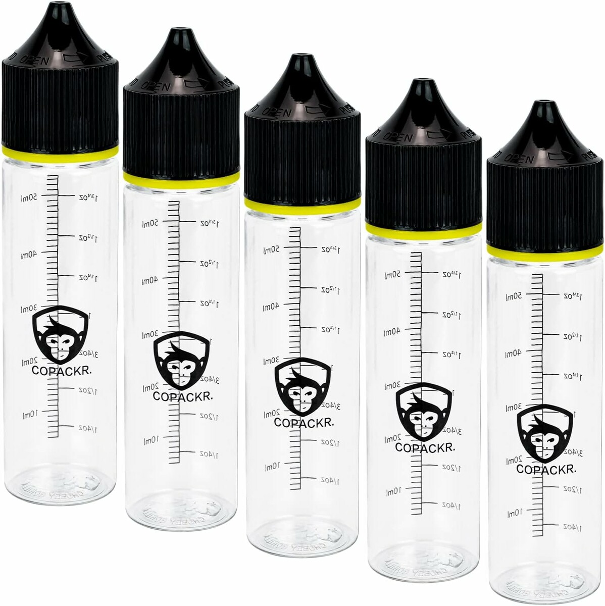 Copackr Chubby Gorilla butelki z kroplomierzem 60 ml, zestaw 5 szt.