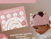 BJORKI Korona urodzinowa dla dziecka z muślinu, regulowane cyfry 1-10 – zdjęcie 3
