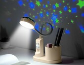 Lampka na biurko dziecięca LED z projekcją gwiazd – królik, ładowalna – zdjęcie 1