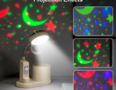 Lampka na biurko dziecięca LED z projekcją gwiazd – królik, ładowalna – zdjęcie 2
