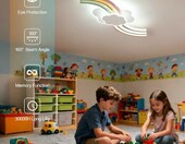 Lampa sufitowa dziecięca LED 62 cm – chmury i tęcza, pilot, ściemnianie – zdjęcie 4