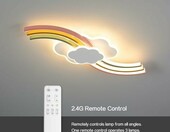 Lampa sufitowa dziecięca LED 62 cm – chmury i tęcza, pilot, ściemnianie – zdjęcie 5